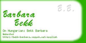 barbara bekk business card